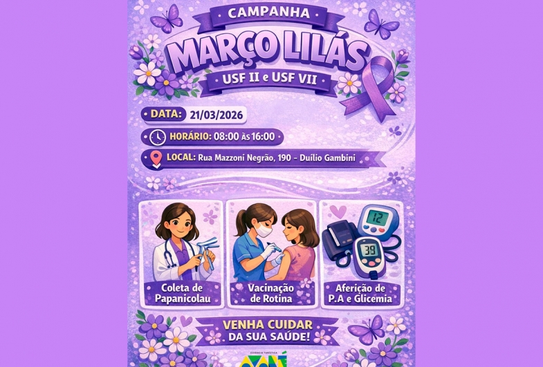 Atendimento estendido no sábado do Março Lilás leva ação de prevenção à UBS Duílio Gambini 