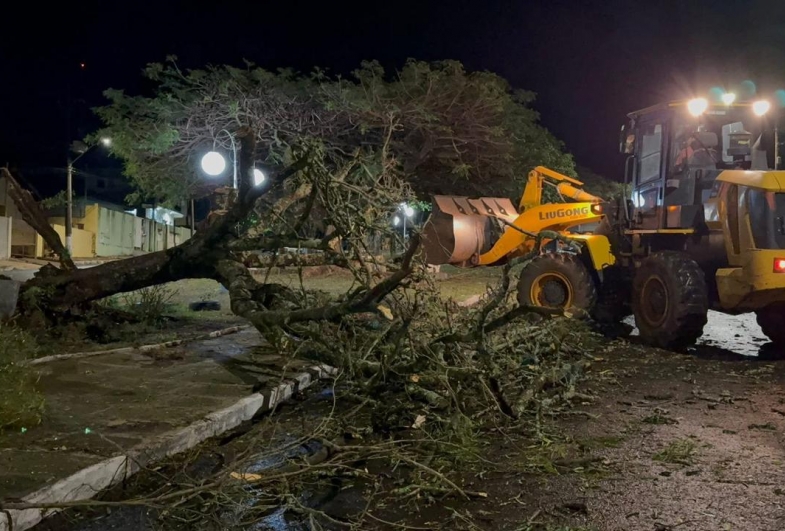 Vendaval e chuvas de pedras causam estragos em Timburi 