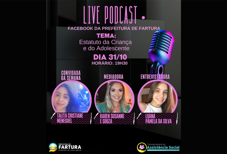 Live de segunda (31) será sobre o Estatuto da Criança e do Adolescente