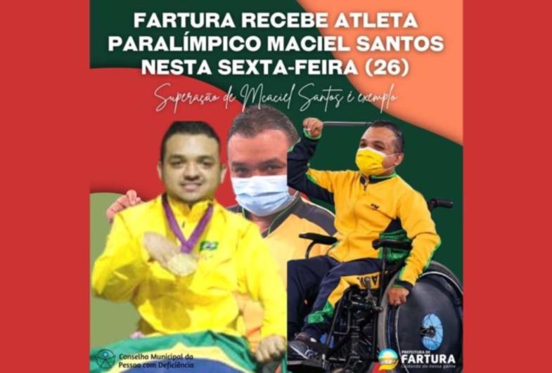Fartura recebe atleta paralímpico Maciel Santos nesta sexta (26)