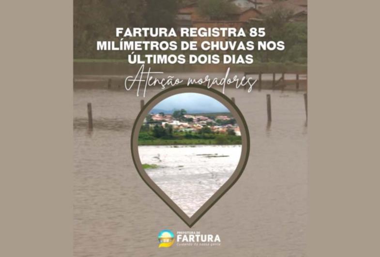 Fartura registra 85 milímetros de chuvas nos últimos dois dias