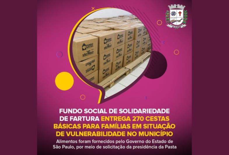Fundo Social de Solidariedade de Fartura entrega cestas básicas para famílias em situação de vulnerabilidade