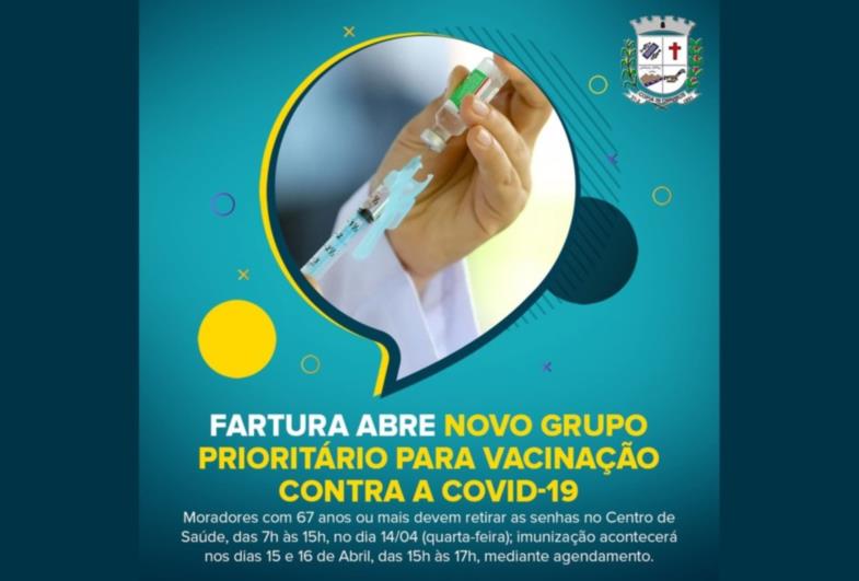 Fartura abre novo grupo prioritário para vacinação contra a Covid-19