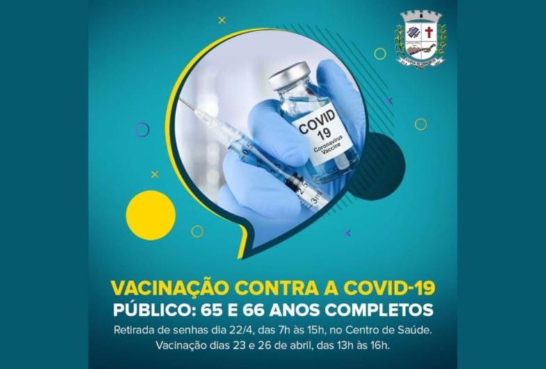 Vacinação contra a Covid-19: Idosos com 65 e 66 anos podem retirar senhas na quinta-feira (22)