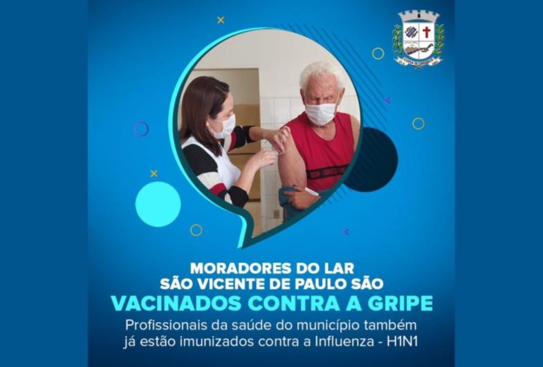Idosos do Lar São Vicente de Paulo são imunizados contra a Gripe - Influenza