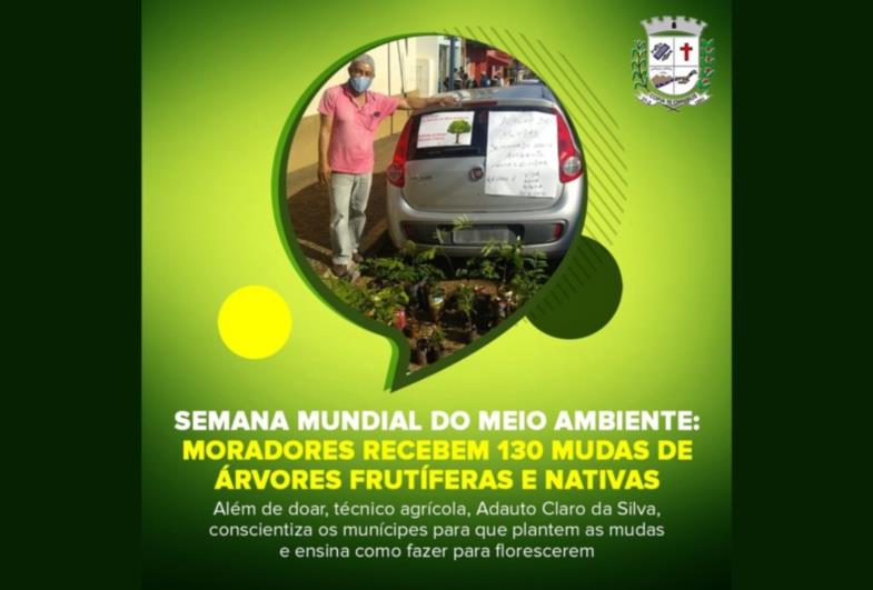 Semana Mundial do Meio Ambiente: moradores recebem 130 mudas de árvores frutíferas e nativas