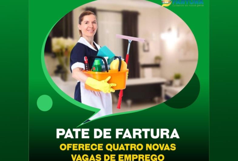 PATE de Fartura oferece quatro novas vagas de emprego