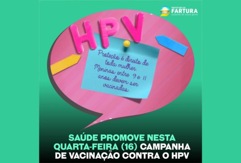 Saúde promove nesta quarta-feira (16) Campanha de Vacinação contra o HPV