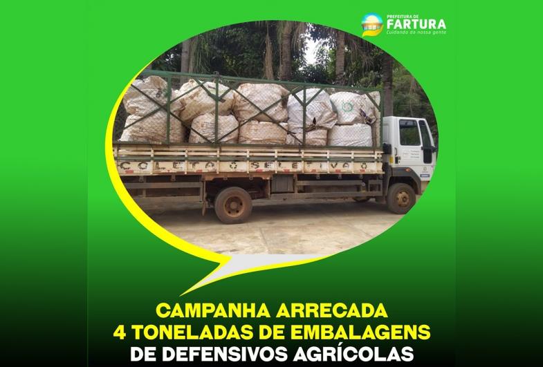 Campanha arrecada quase 4 toneladas de embalagens de defensivos agrícolas em Fartura