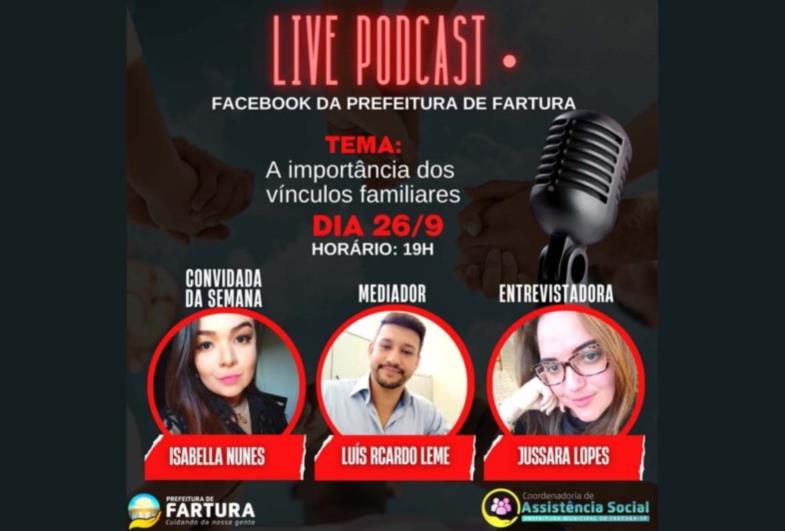 Live de segunda (26) terá como tema “A importância dos vínculos familiares”