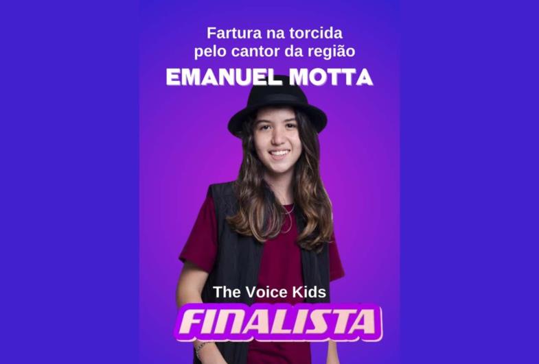 Fartura se une à região na torcida por Emanuel Motta no The Voice Kids