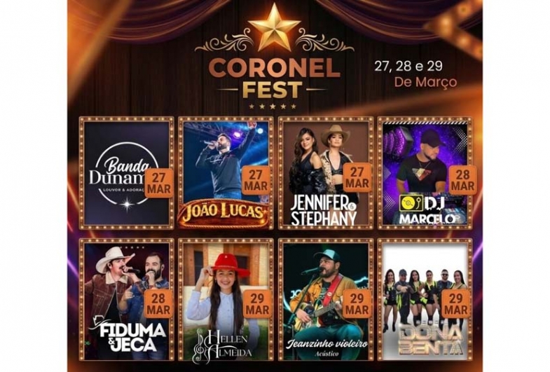 Coronel Macedo segue em festa com três dias de programação na Coronel Fest 2026