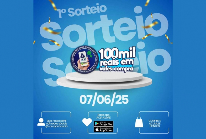 ACIA promove sorteio sábado em Avaré