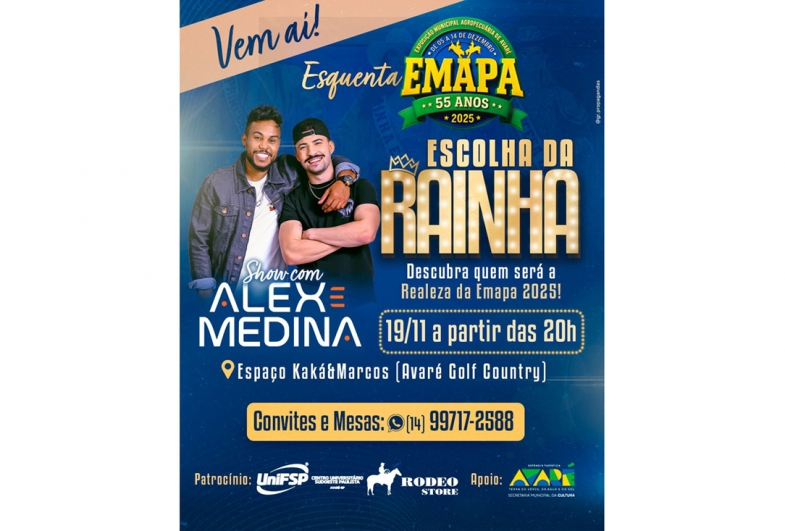 Baile para escolha da rainha da 55ª EMAPA acontece nesta quarta, 19, véspera de feriado