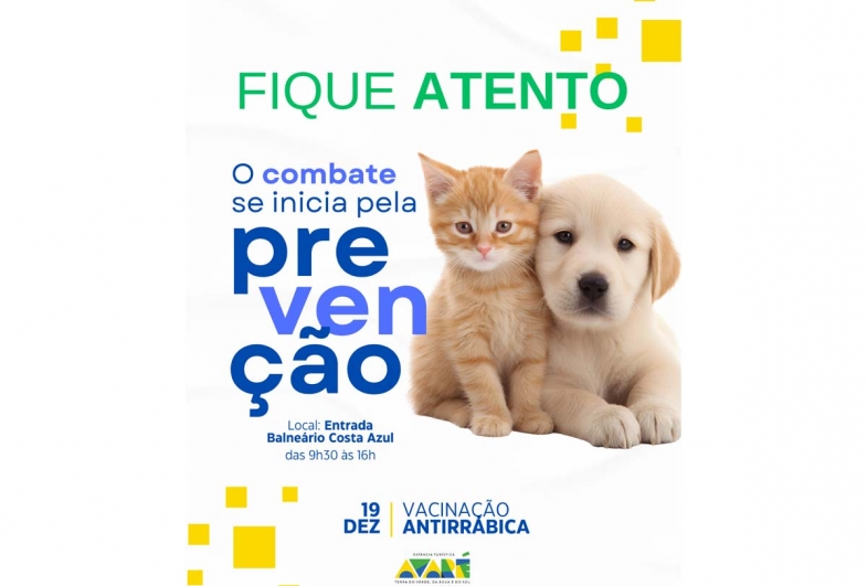 Proteção que salva: Prefeitura leva vacinação antirrábica ao Costa Azul nesta sexta-feira, 19
