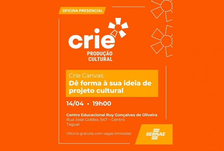 Sebrae-SP e Prefeitura de Taguaí oferecem oficina para estruturar projetos culturais com a ferramenta Crie Canvas