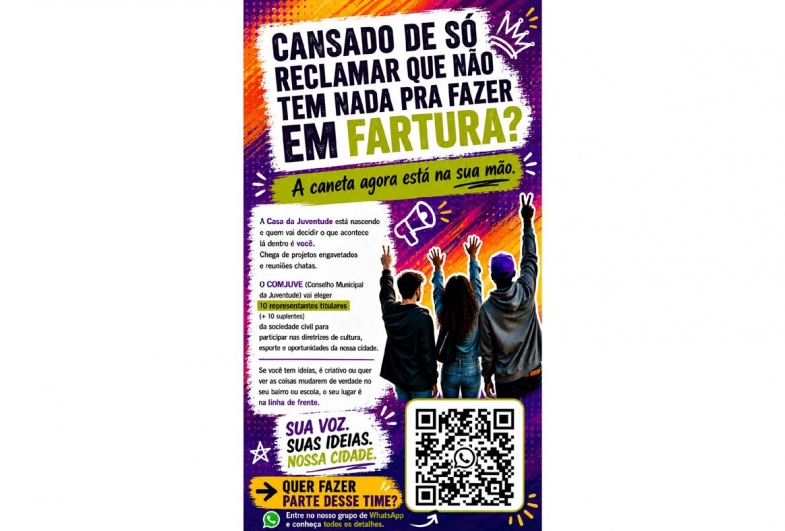 Comjuve abre inscrições para eleger dez novos conselheiros em Fartura