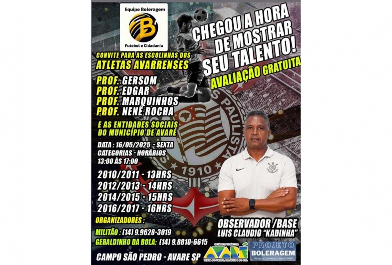 Vem aí a maior avaliação de futebol em Avaré