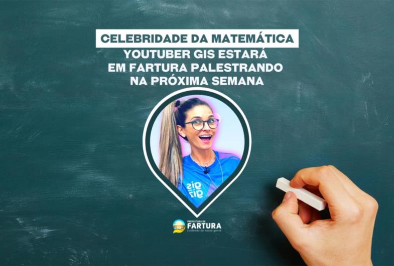 Celebridade da Matemática: Yotuber Gis estará em Fartura palestrando na próxima semana