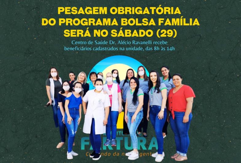 Pesagem obrigatória do Programa Bolsa Família será no sábado (29)