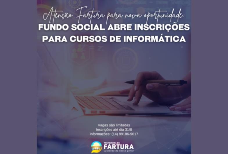 Atenção para novas oportunidades: Fundo Social abre inscrições para cursos de informática