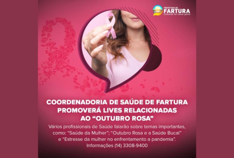 Coordenadoria de Saúde de Fartura promoverá lives relacionadas ao “Outubro Rosa”