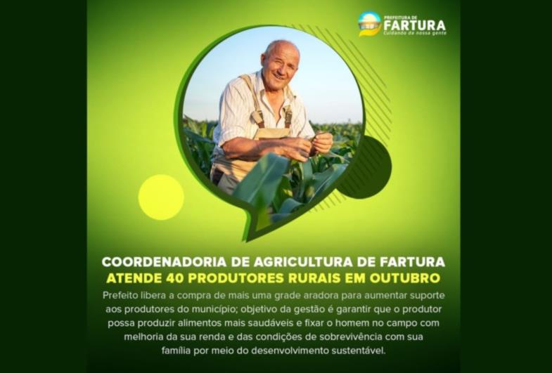 Coordenadoria de Agricultura de Fartura atende 40 produtores rurais no mês de outubro
