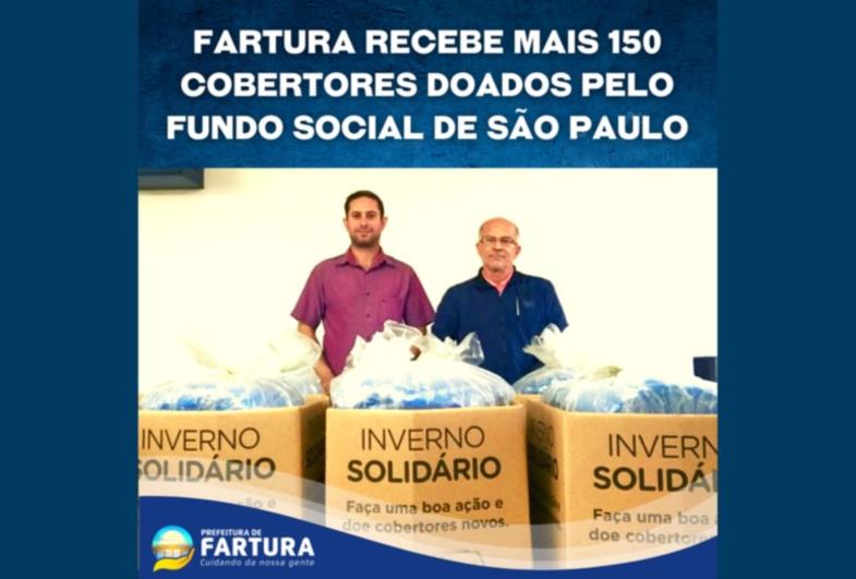 Fartura recebe mais 150 cobertores doados pelo Fundo Social de São Paulo