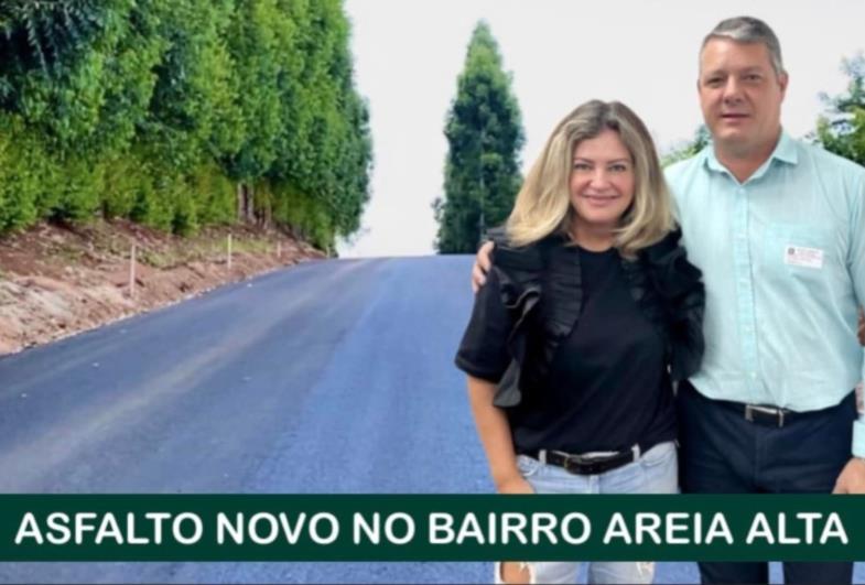 Prefeito Silvinho de Timburi agradece deputada estadual  Patrícia Bezerra pelo recape asfáltico no Bairro da Areia Alta 