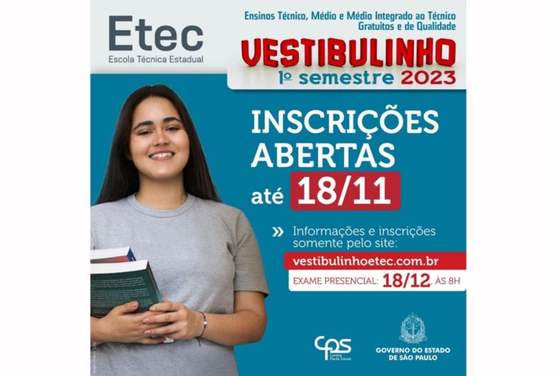 ETEC de Avaré abre inscrições para o Vestibulinho 2023