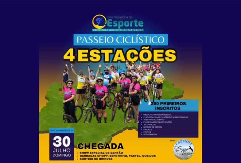 Inscrições encerradas: Passeio Ciclístico 4 Estações será domingo (30)