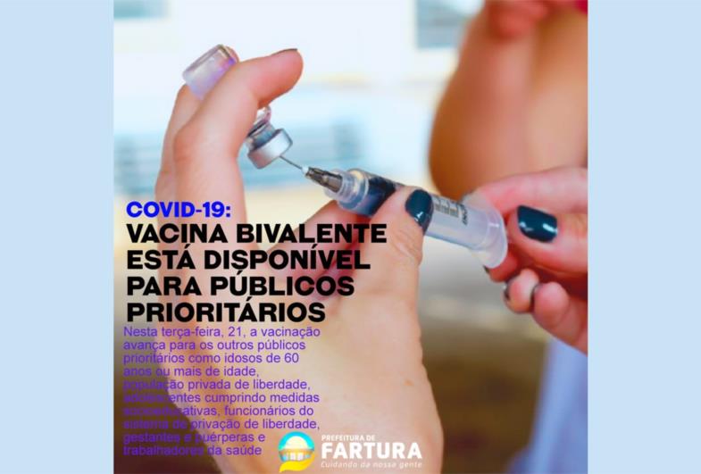 Covid-19: vacina bivalente está disponível para públicos prioritários em Fartura