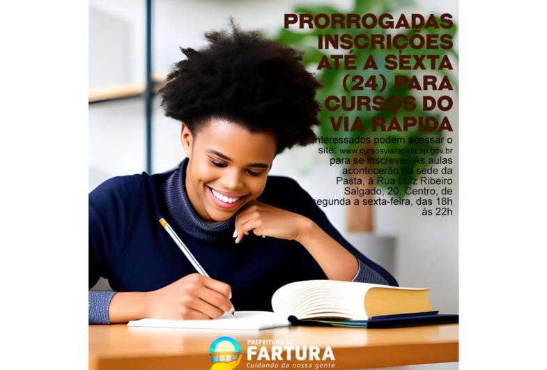 Prorrogadas inscrições até a sexta (24) para cursos do Via Rápida