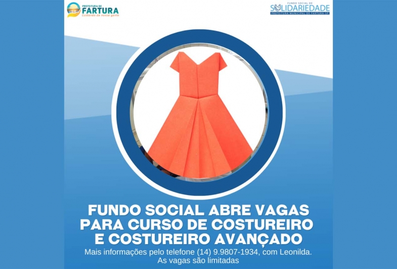 Fundo Social abre inscrições para Curso de Costureiro