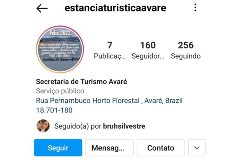 Perfil no Instagram divulga a Estância Turística de Avaré