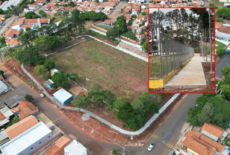 Pista de caminhada é construída no Estádio Hamud Cassim em Sarutaiá  