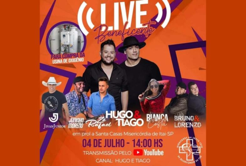 Hugo e Tiago fazem Live Show Beneficente  para Santa Casa de Itaí