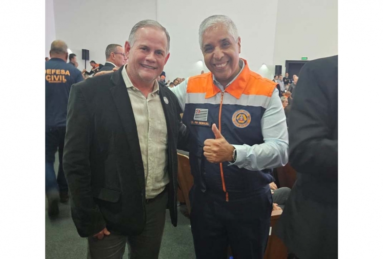Prefeito de Taguaí Edinho Fundão e chefe da Casa Militar e coordenador da Casa Civil, coronel Wenzel
