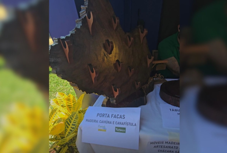 Artesanato de Cel Macedo levou ao evento um pouco da criatividade e dos saberes presentes no município