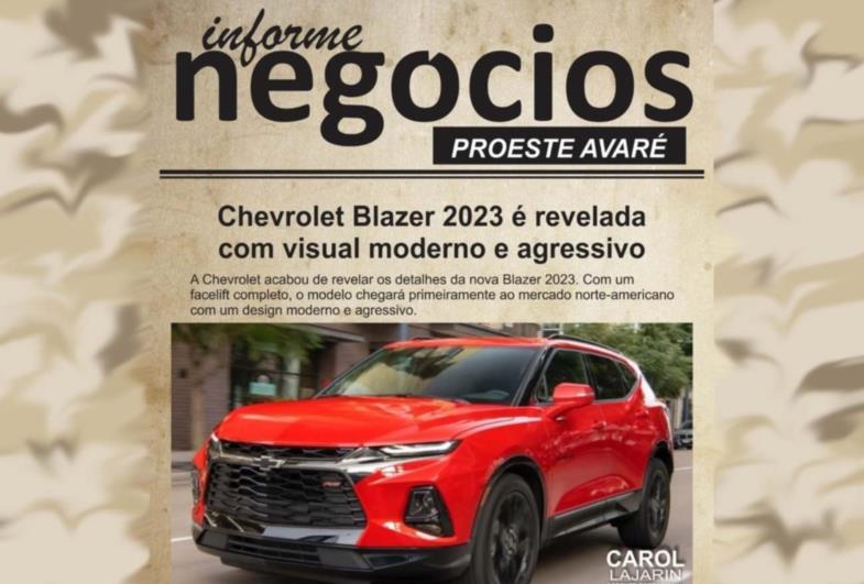 A SUV Blazer 2023 passou por uma atualização de design e adotou um visual seguindo a linha da última versão do Camaro