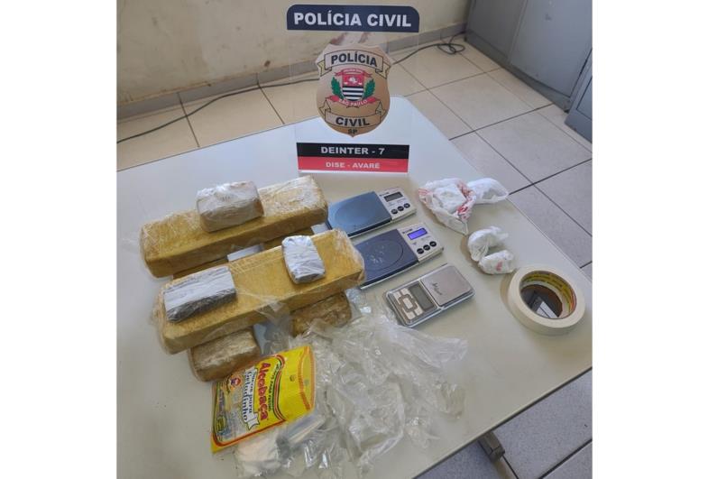 Polícia Civil apreende mais de três quilos de drogas em Avaré