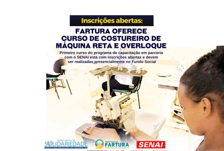 Inscrições abertas: Fartura oferece curso de Costureiro de Máquina Reta e Overloque