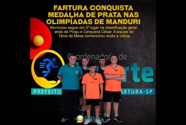 Fartura conquista medalha de prata nas Olimpíadas de Manduri