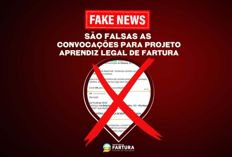 Fake News: São falsas as convocações para Projeto Aprendiz Legal de Fartura