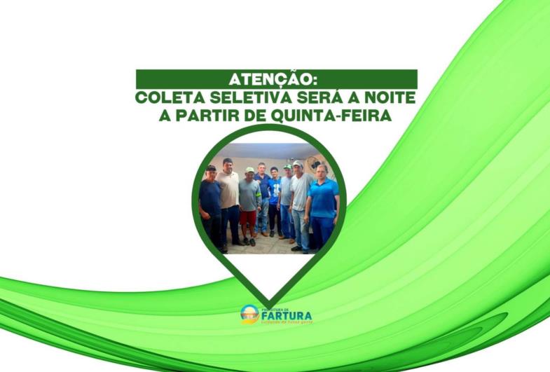 Atenção: coleta seletiva será a noite a partir de quinta-feira (1º)