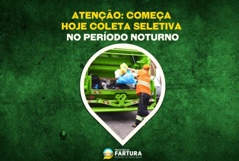 Atenção: começa hoje coleta seletiva no período noturno