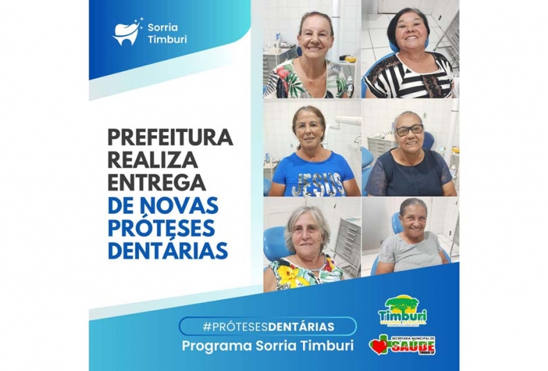 Prefeitura entrega próteses dentárias pelo programa Sorria Timburi