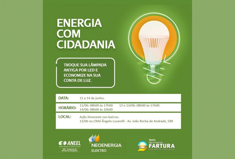 Projeto Energia com Cidadania troca lâmpadas gratuitamente em Fartura