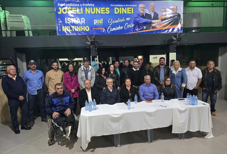 PSD e Solidariedade lançam pré-candidatura de Joseli Nunes e Dinei Sores, à Prefeitura de Sarutaiá