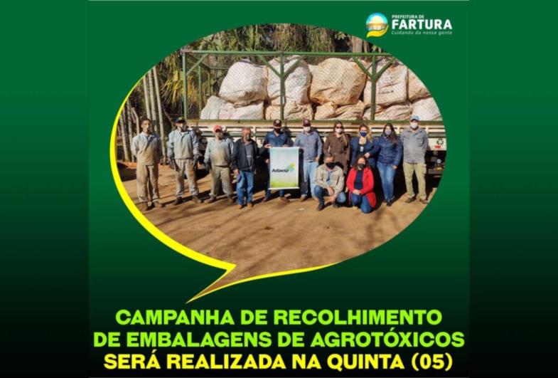 Campanha de Recolhimento de Embalagens Vazias de Defensivos Agrícolas será realizada na quinta (05)